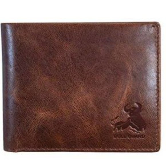 New Mens RFID Blocking Bifold Wallet Soft Genuine Leather Brown Western​ - Picture 3 of 7